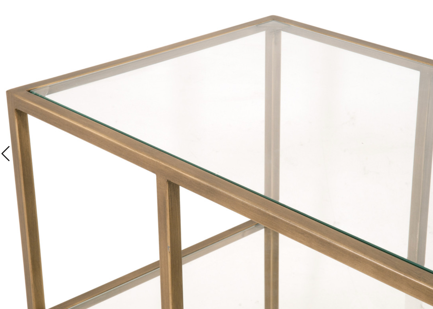 Beakman Low Bookcase Brass / Glass