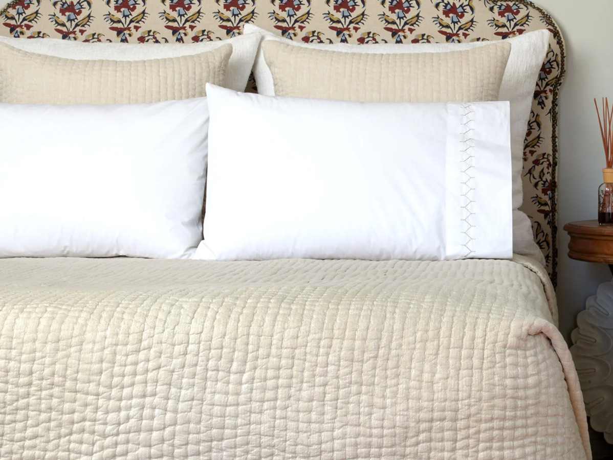 Stitched Sand Organic Sheet Set