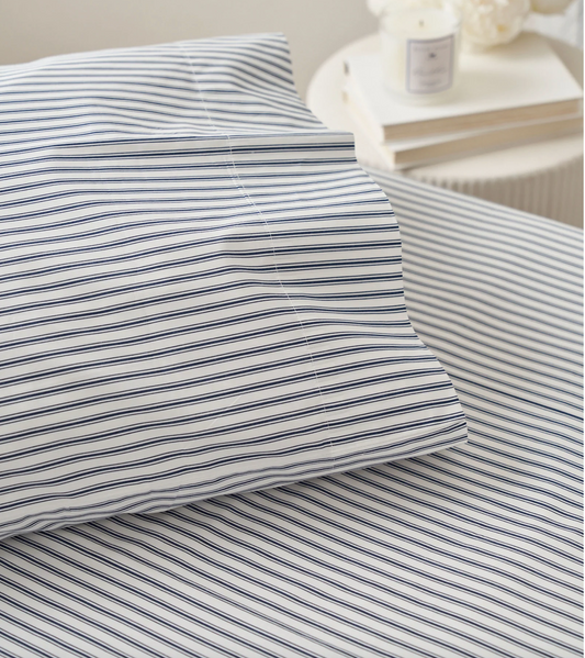 Luxe Premium Cotton French Ticking Bed Sheets