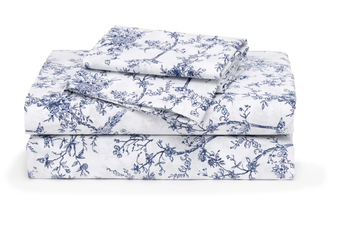 Luxe Premium Cotton Bed Sheets in Timeless Toile