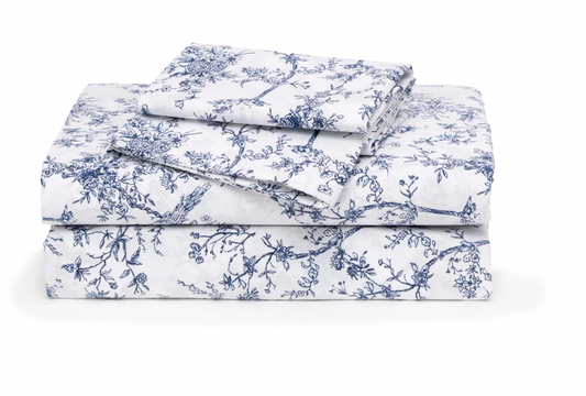 Luxe Premium Cotton Bed Sheets in Timeless Toile