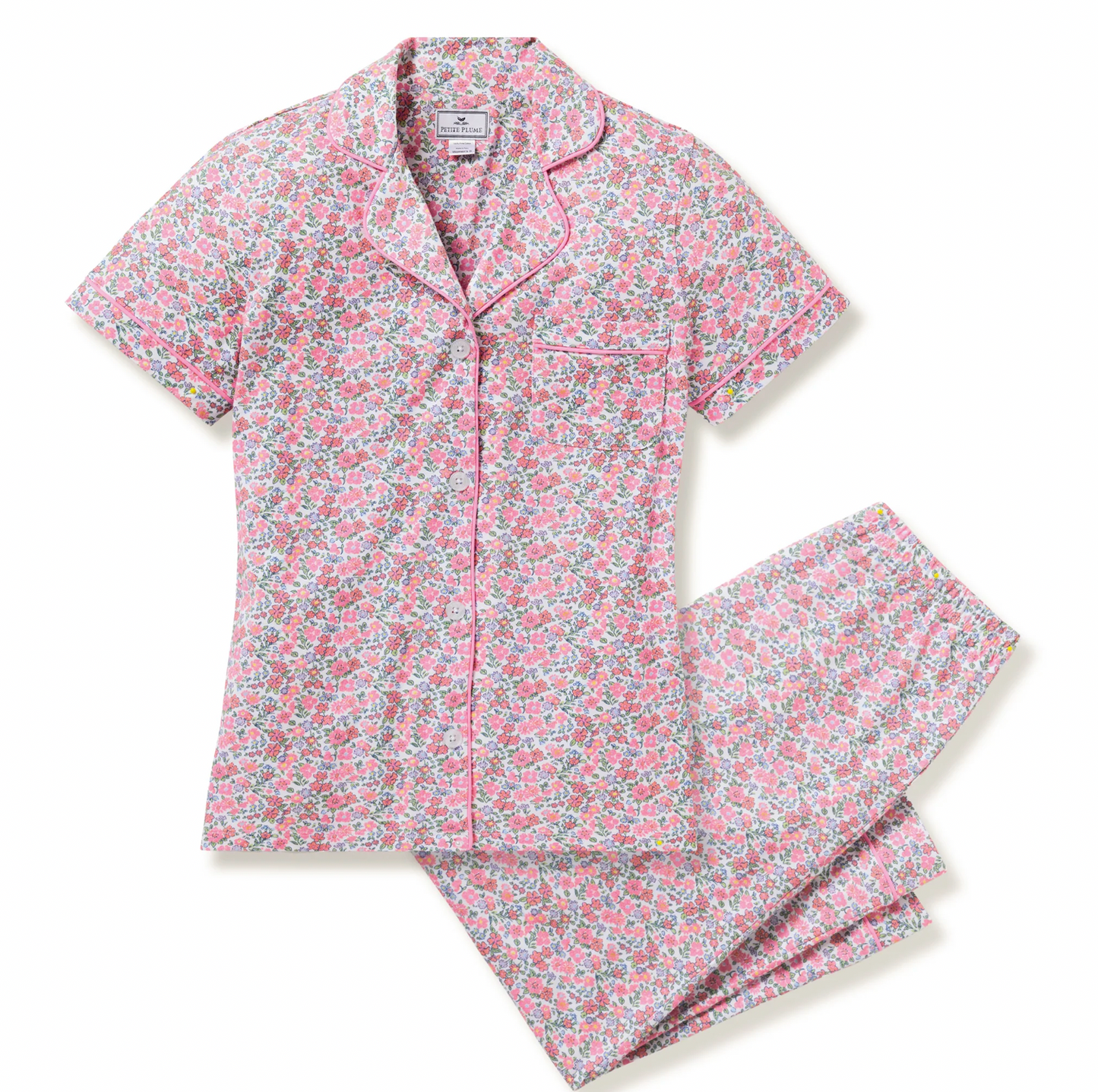 Pima Crop Set in Fleurs De Rose