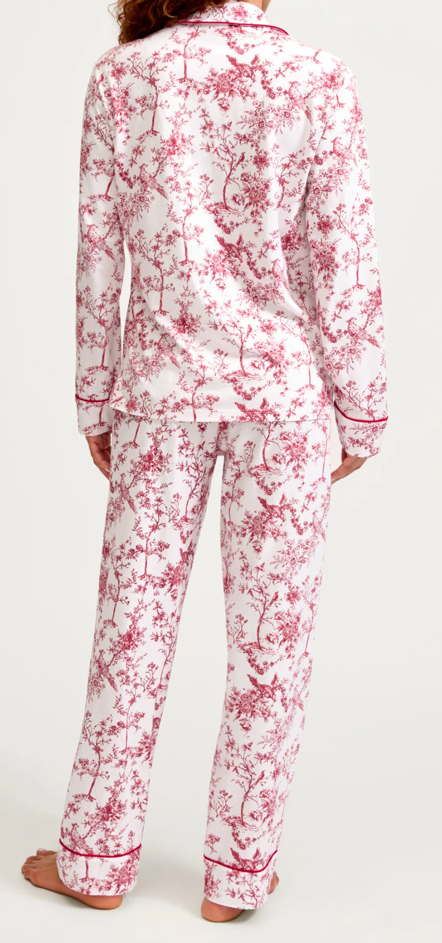 Luxe Pima Pajama Set - Red Timeless Toile
