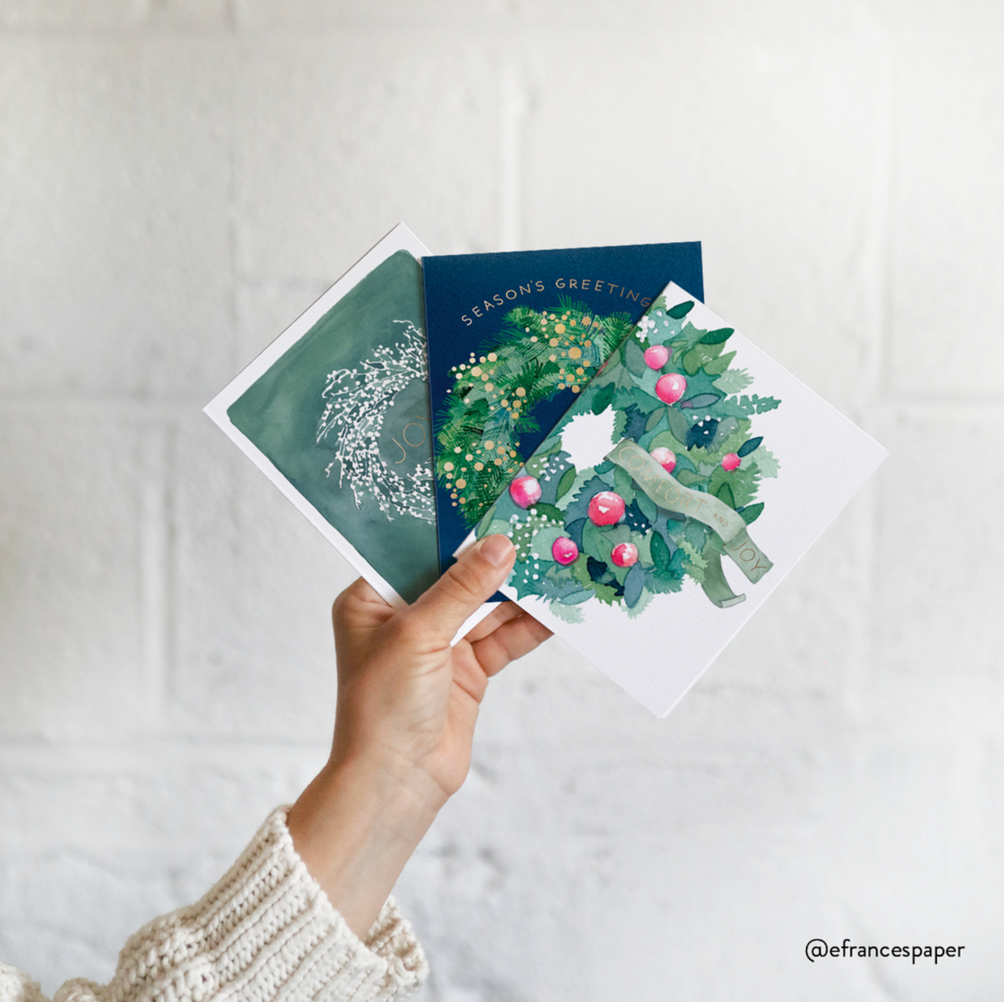 Plaid Ribbon Wreath | Christmas Card