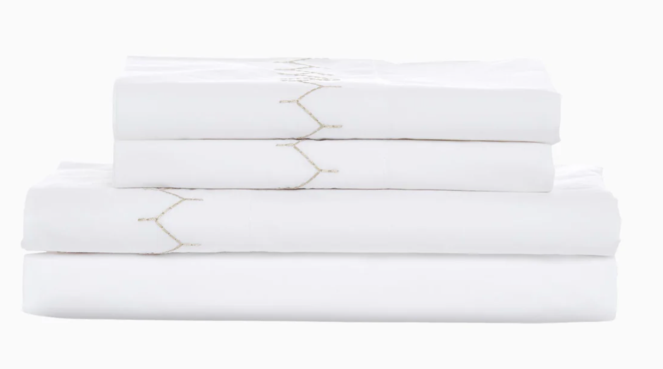 Stitched Sand Organic Sheet Set