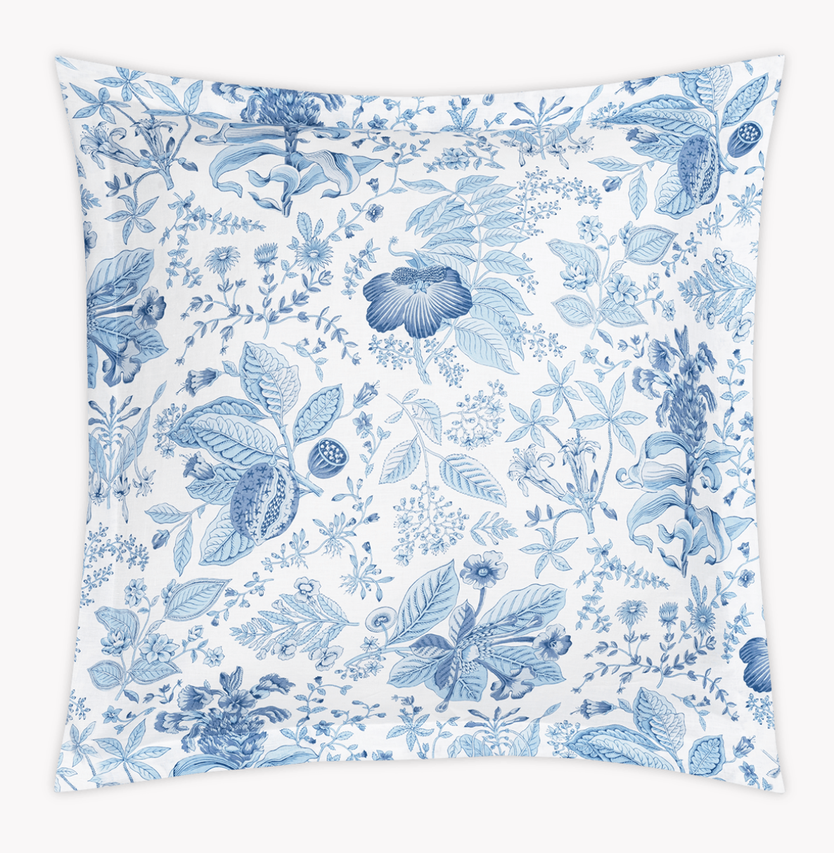 Pomegranate Quilted Linen Shams - Porcelain Blue