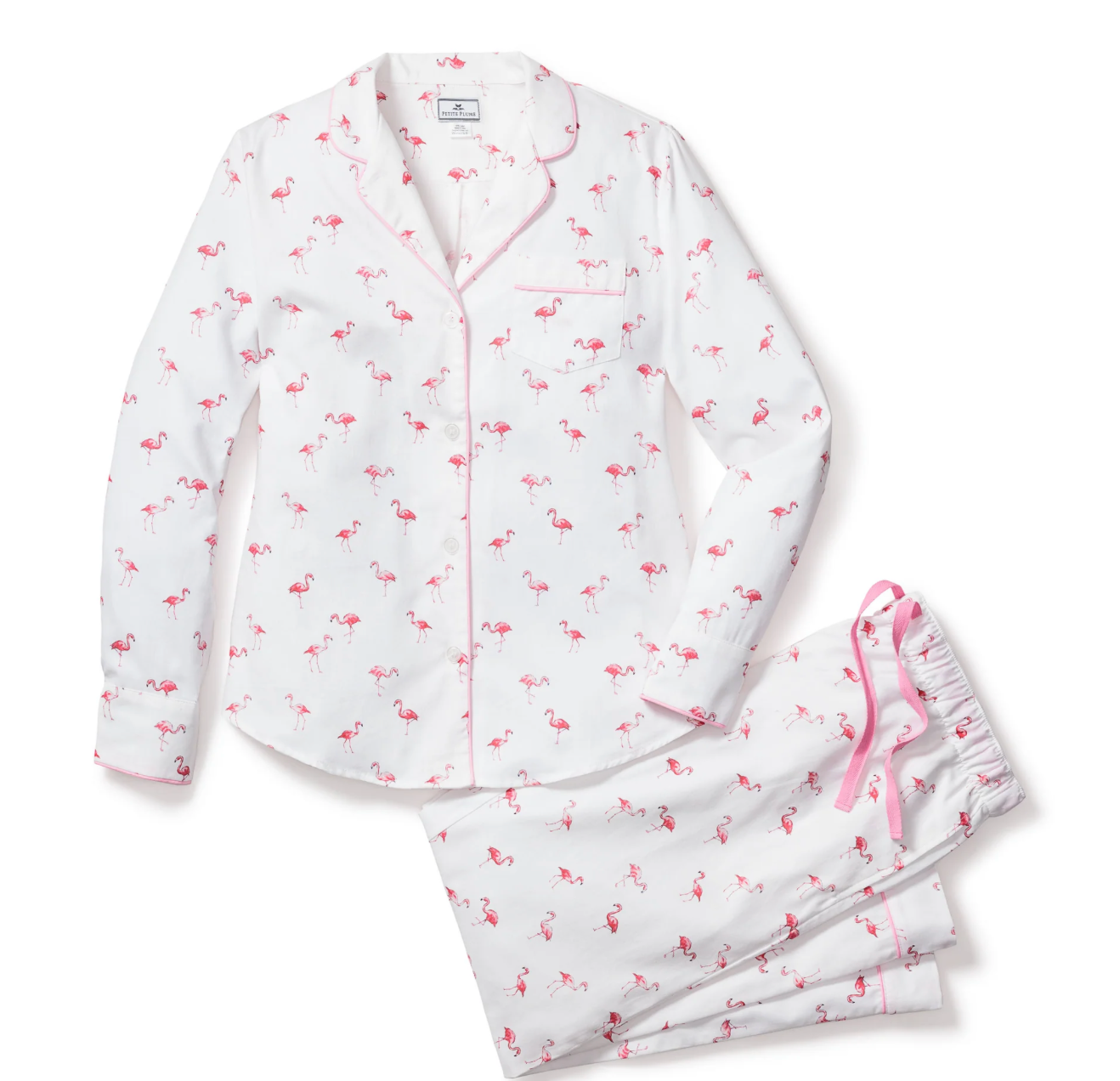 Twill Pajama Set in Flamingos