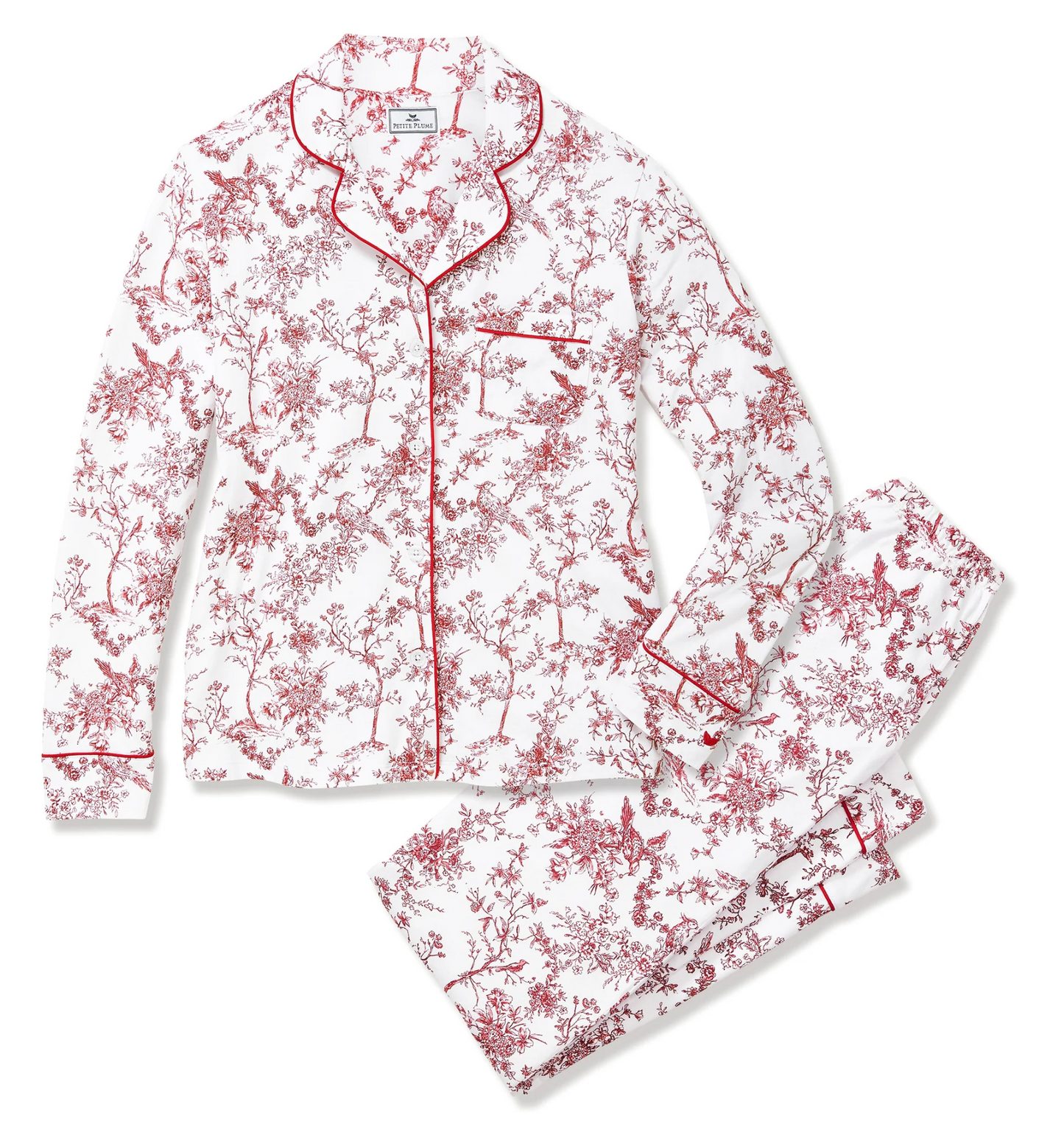 Luxe Pima Pajama Set - Red Timeless Toile